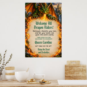 Dragon Riders Birthday Poster