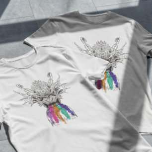 Dragon Roaring Rainbow   T-Shirt