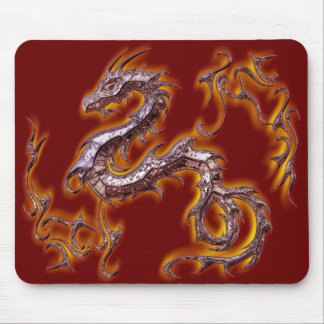 dragon rojo fuego mouse pad