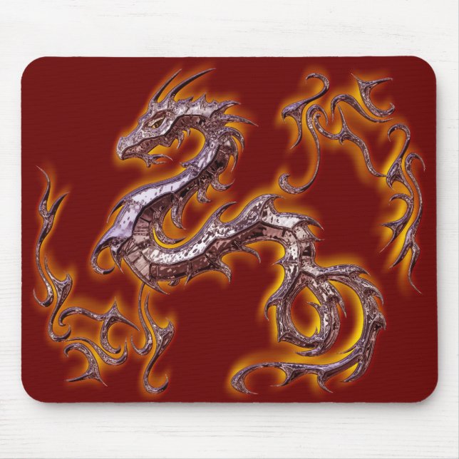 dragon rojo fuego mouse pad (Front)