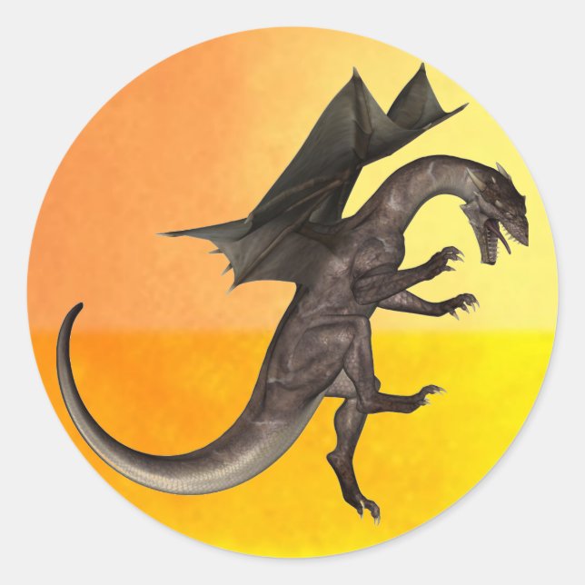 Dragon Round Sticker (Front)