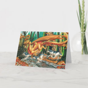 Dragon Running with Wolves by Carla Morrow Card