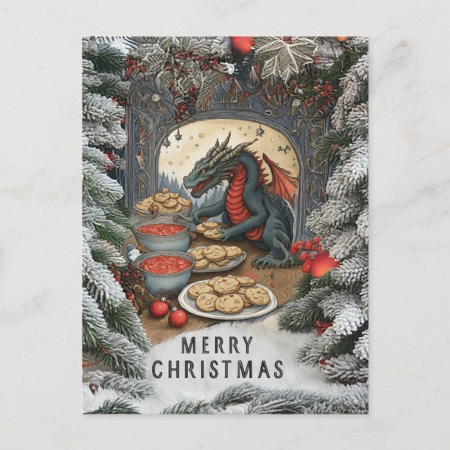 Dragon’s Christmas Cookies Postcard (Front)