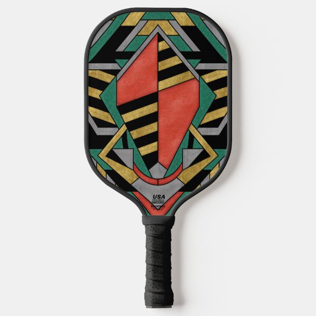 Dragon’s Egg Metallic Geometric Abstract Pickleball Paddle (Front)