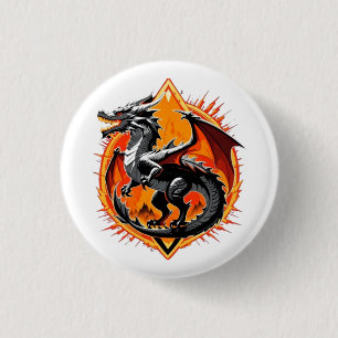 Dragon’s Wrath: The Samurai Awakens / Vintage Art 3 Cm Round Badge