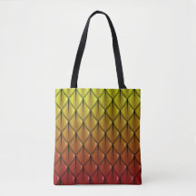 Dragon Scale 3d effect Firey red and yellow tote