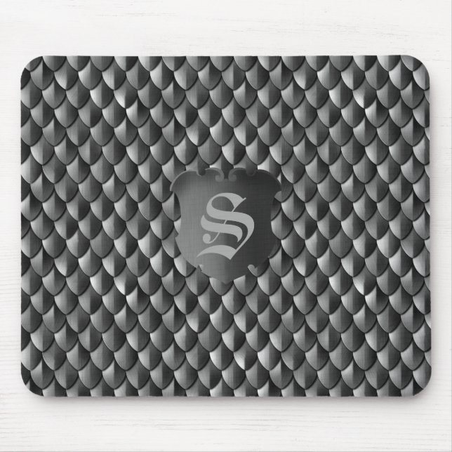 Dragon Scale Armour Black Monogram Mouse Pad (Front)