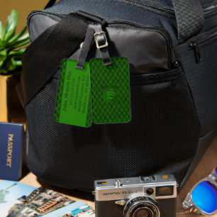 Dragon Scale Armour Emerald Green Monogram Luggage Tag