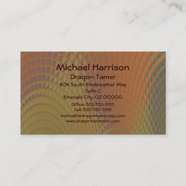 Dragon Scales Abstract Pattern Business Card (Front)
