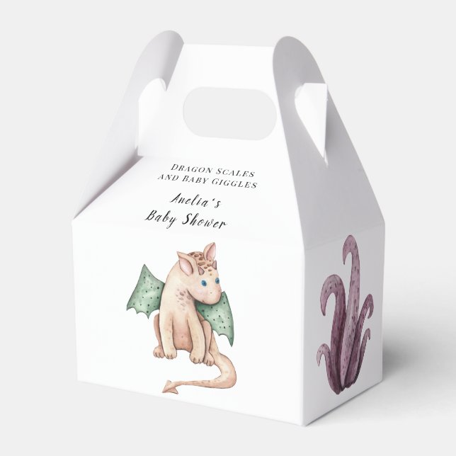 Dragon Scales and Baby Giggles Favour Box (Front Side)