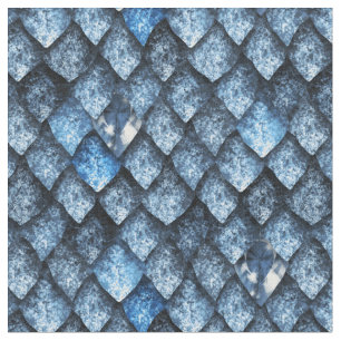 Dragon scales / blue gems fabric