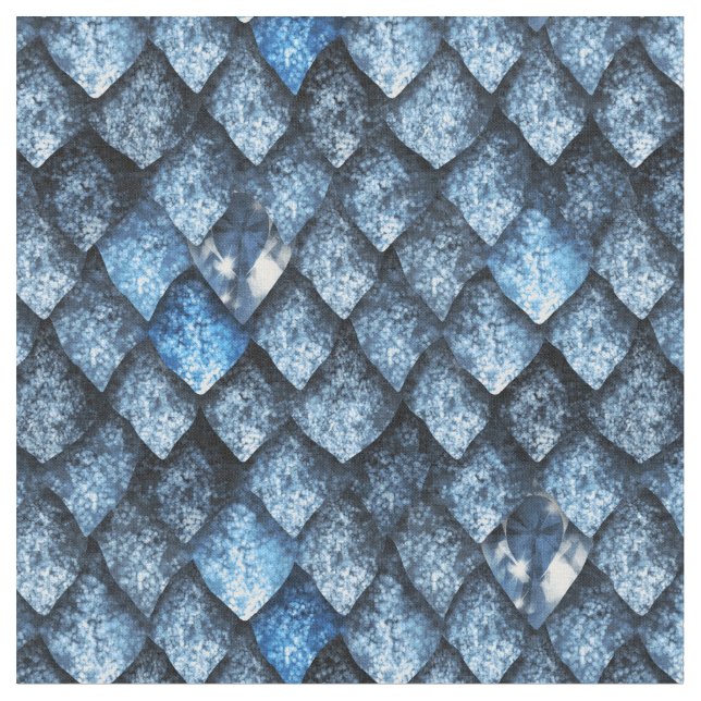 Dragon scales / blue gems fabric (Close Up)