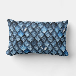 Dragon scales / blue gems lumbar cushion
