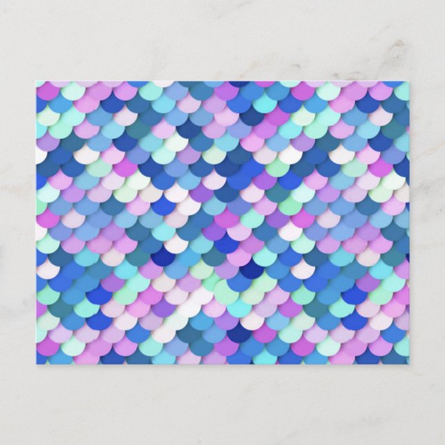 "Dragon Scales" - blue, orchid and lavender Postcard (Front)