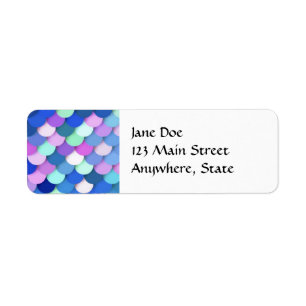 "Dragon Scales" - blue, orchid and lavender Return Address Label