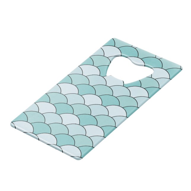 Dragon Scales, Fans, Waves, Seigaiha, Blue (Front Angled)