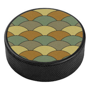 Dragon Scales, Fans, Waves, Seigaiha, Camouflage Hockey Puck