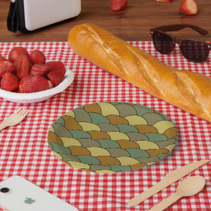 Dragon Scales, Fans, Waves, Seigaiha, Camouflage Paper Plate