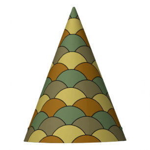Dragon Scales, Fans, Waves, Seigaiha, Camouflage Party Hat