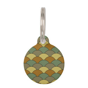 Dragon Scales, Fans, Waves, Seigaiha, Camouflage Pet Tag