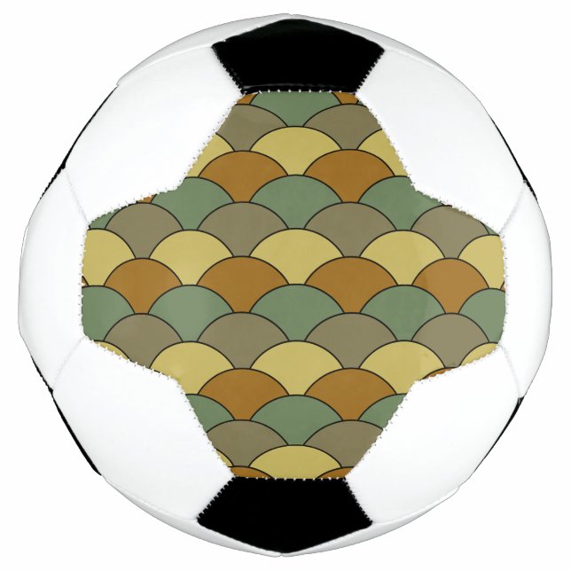Dragon Scales, Fans, Waves, Seigaiha, Camouflage Soccer Ball (Front)