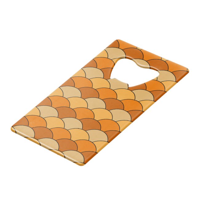 Dragon Scales, Fans, Waves, Seigaiha, Orange (Front Angled)