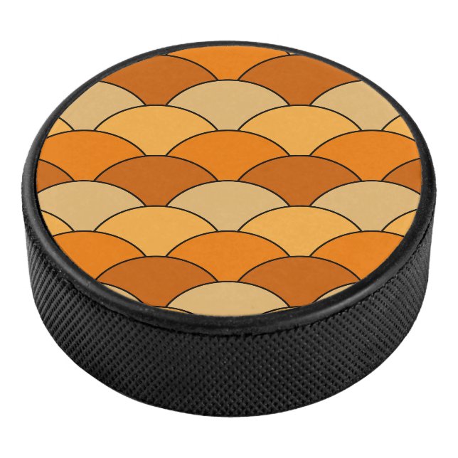 Dragon Scales, Fans, Waves, Seigaiha, Orange Hockey Puck (3/4)
