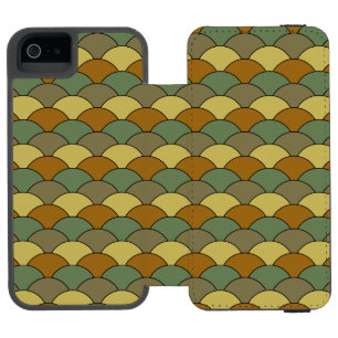 Dragon Scales, Fans, Waves, Seigaiha, Orange Incipio Watson™ iPhone 5 Wallet Case