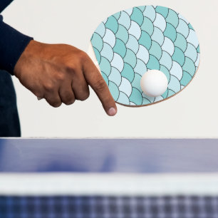 Dragon Scales, Fans, Waves, Seigaiha, Orange Ping Pong Paddle