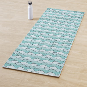 Dragon Scales, Fans, Waves, Seigaiha, Orange Yoga Mat