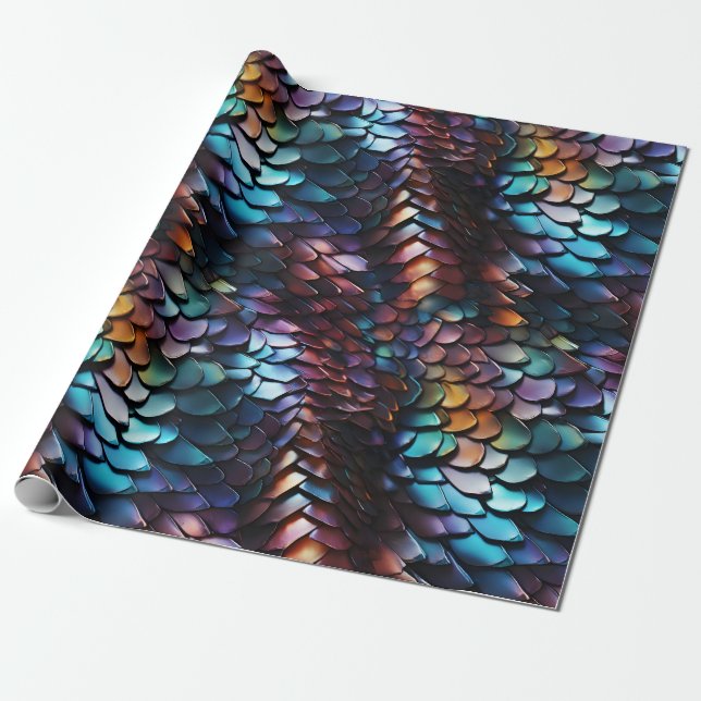 Dragon Scales Wrapping Paper (Unrolled)