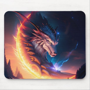 Dragon Scape Fire Night Mouse Pad