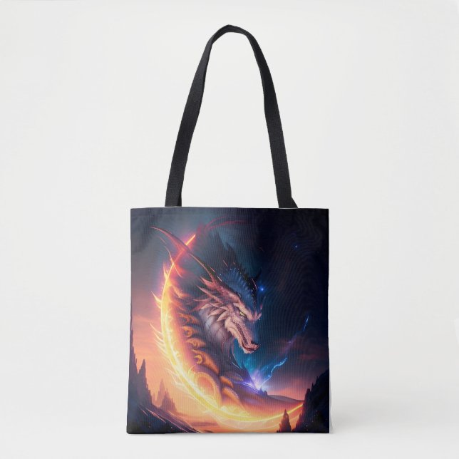 Dragon Scape Fire Night Tote Bag (Front)