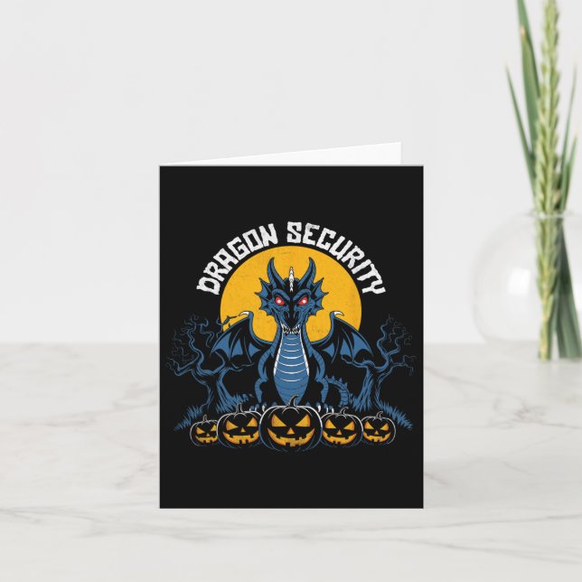 Dragon Security Halloween Funny Mum Dad Parent Men Card (Front)
