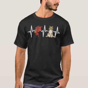Dragon Shetland Sheepdog Heartbeat Dog Lover T-Shirt