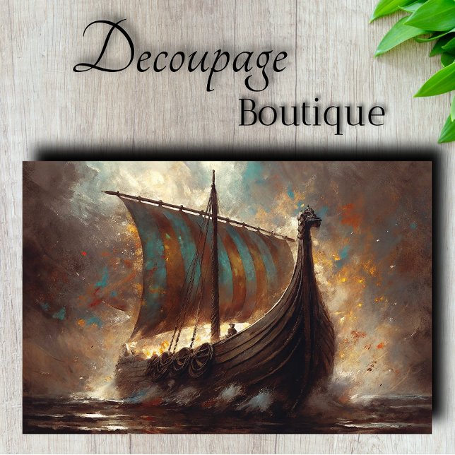 Dragon Ship Voyage Decoupage Tissue Paper (Dragon Ship Voyage Decoupage Tissue Paper)