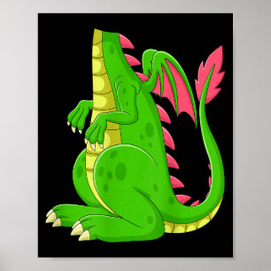 Dragon Shirt Adult Men Women Kids Green Dragon Cos Poster