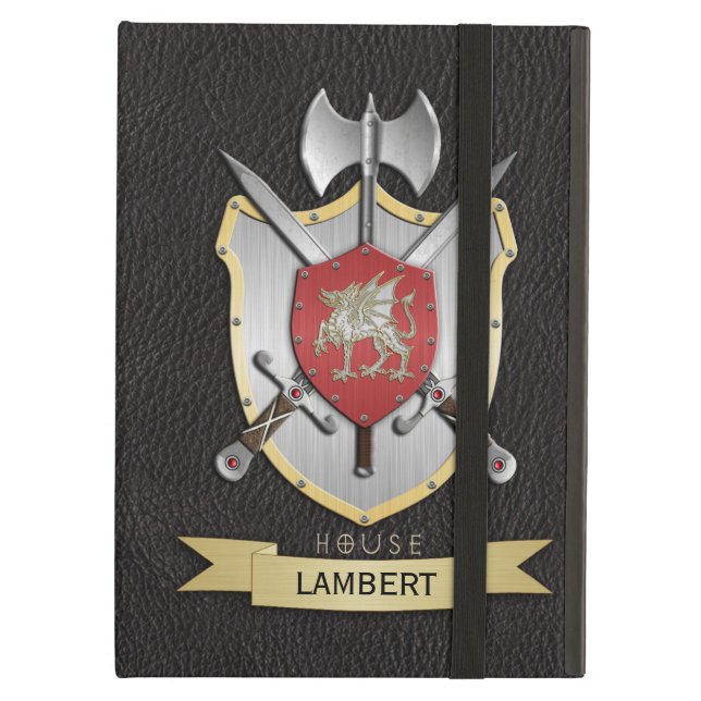 Dragon Sigil Battle Crest Black iPad Air Case (Front Closed)