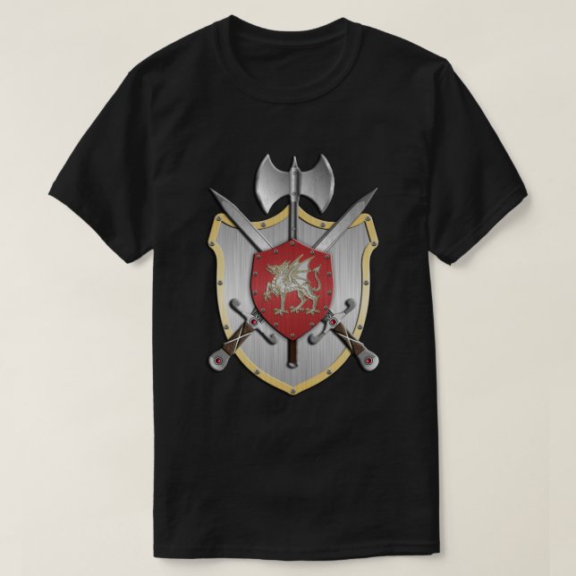 Dragon Sigil Heraldry Crest T-Shirt (Design Front)