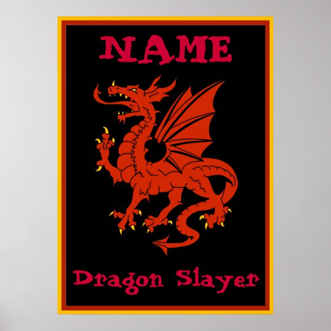 Dragon Sign, edit text Poster (Front)