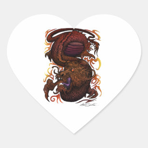 Dragon (Signature Design) Heart Sticker