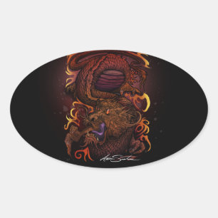 Dragon (Signature Design) Oval Sticker
