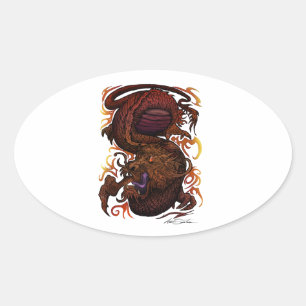 Dragon (Signature Design) Oval Sticker