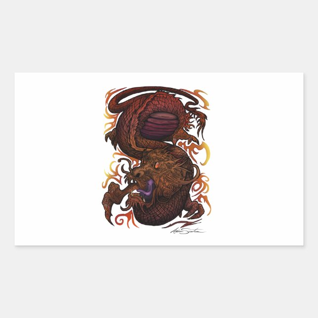 Dragon (Signature Design) Rectangular Sticker (Front)