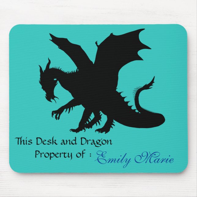 Dragon Silhouette: Desk of Mouse Pad (Front)