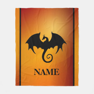 Dragon Silhouette Fleece Blanket