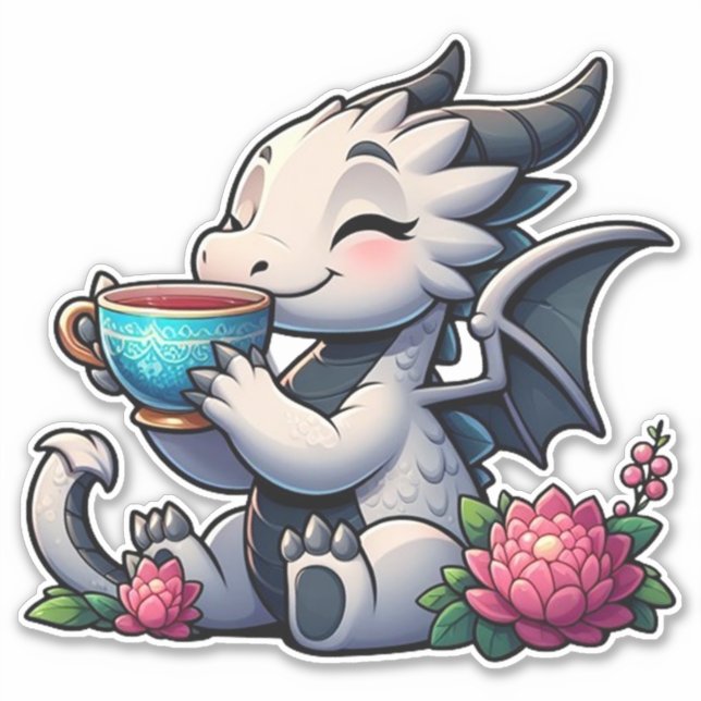 Dragon sipping coffee tea (Front)