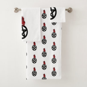 Dragon Sitting On Top Of A Pentacle Towel Set