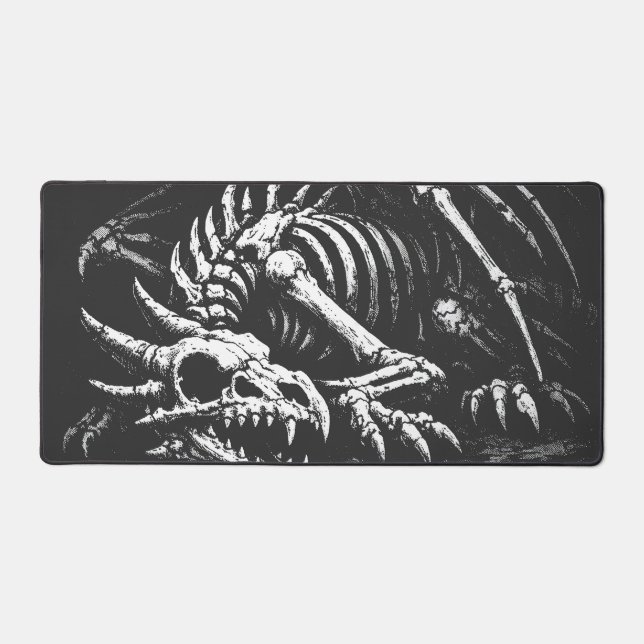 Dragon Skeleton — by BurnsInHell Desk Mat (Front)