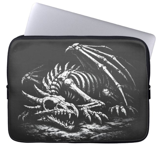 Dragon Skeleton — by BurnsInHell Laptop Sleeve (Front)